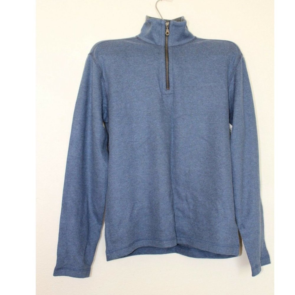 High Sierra Men's 1/4 Zip 100% Cotton Jacket - Blue, Size: S